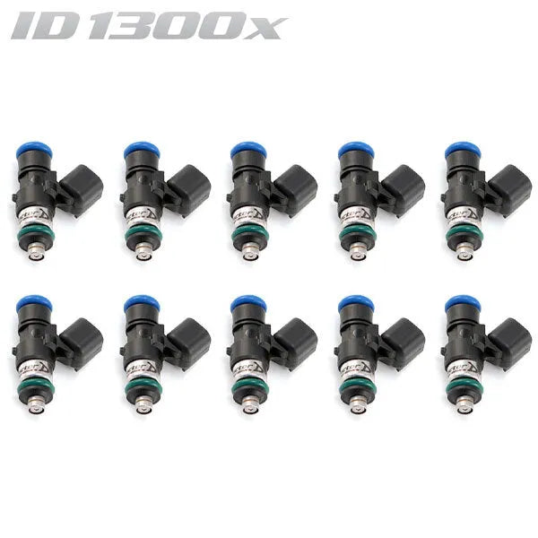 ID1300-XDS Injectors Set of 10, 34mm Length, 14mm Grey Adaptor Top, 14mm Lower O-ring - Set of 10, 34 mm / 14 mm O-Rings - 1300.34.14.14.10