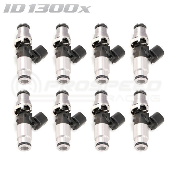 ID1300-XDS Injectors Set of 8, 60mm Length, 14mm Grey Adaptor Top, 14mm Lower Adaptor - Mustang GT 2011+ image 1