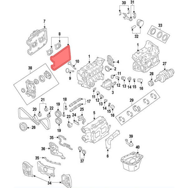 Subaru Genuine Rocker Valve Cover Gasket RIGHT SIDE image 2