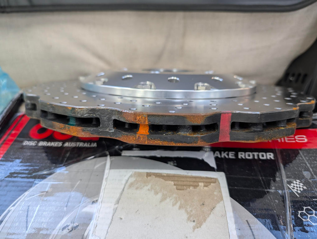 DBA Wave XD 5000 Silver 2-Piece Drilled Rotors PAIR - OPEN BOX image 2