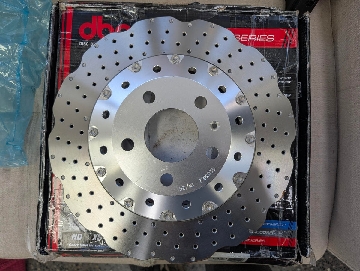 DBA Wave XD 5000 Silver 2-Piece Drilled Rotors PAIR - OPEN BOX image 3