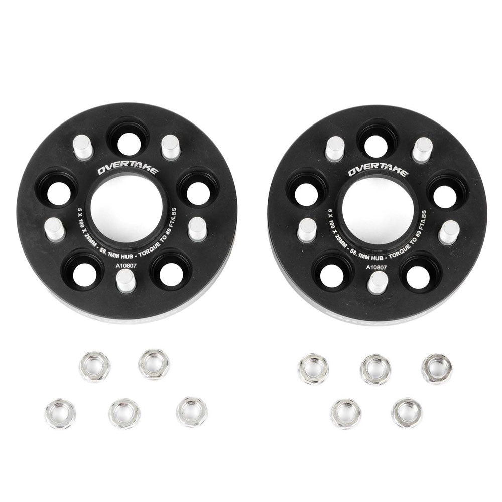 Overtake Bolt On Wheel Spacers Pair 25mm 5x100 image 1