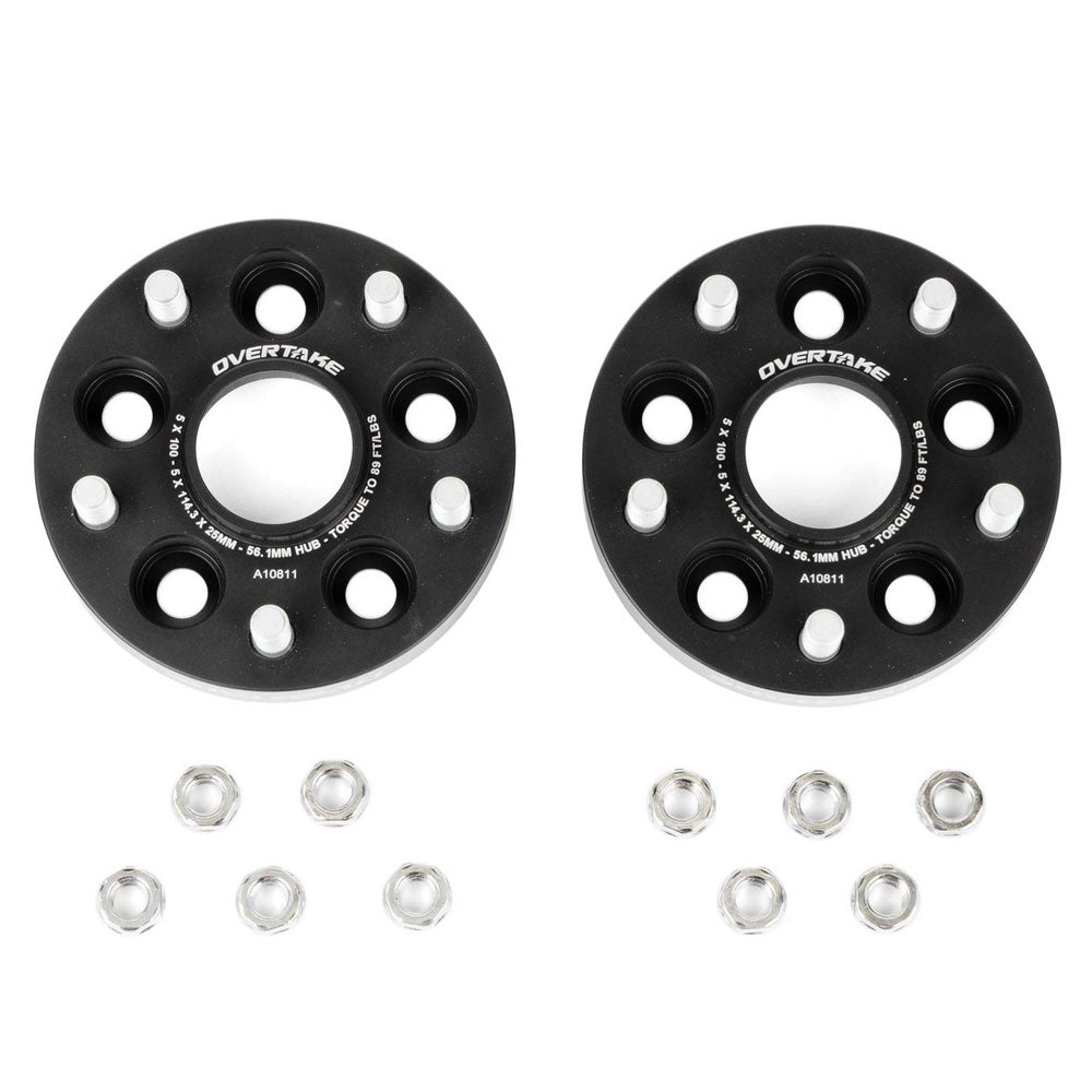 Overtake Bolt On Conversion Adaptor Wheel Spacers Pair 25mm 5x100 to 5x114.3 image 1