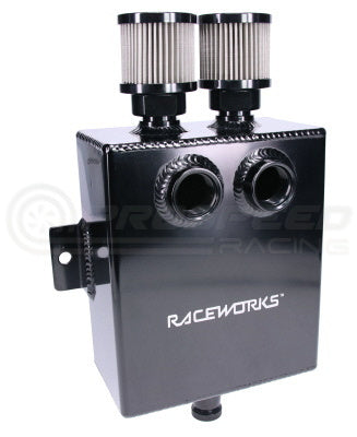Raceworks Slimline Aluminium Catch Can Black - 2.7L