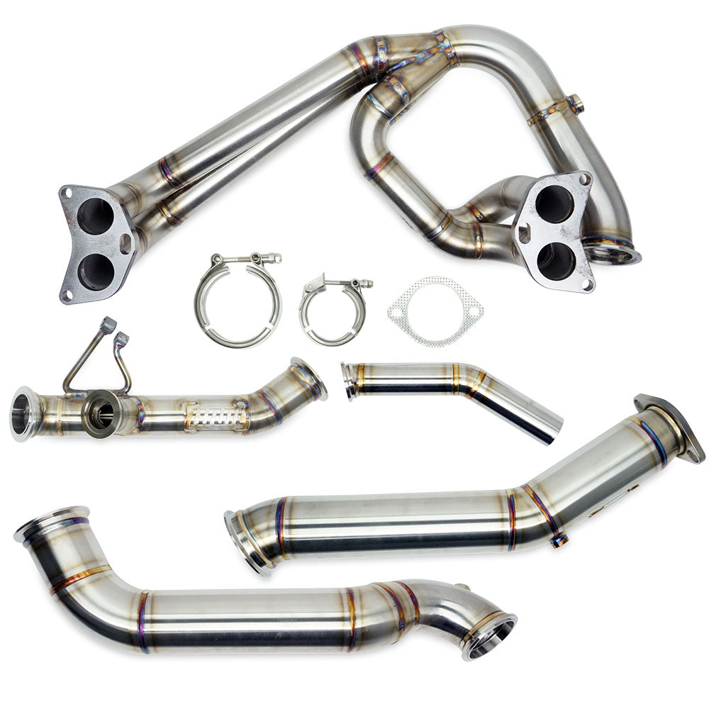 BNM Performance Fab Single Scroll Equal Length Rotated Twist Mount Turbo Kit w/3.5" Down-Pipe image 2