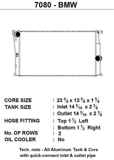CSF Racing Aluminium Radiator - BMW F-Series (Manual) 7080 image 3