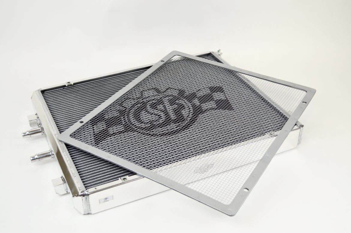 CSF Front Mount Heat Exchanger with Rock Guard — BMW M3/M4 F8X Black CSF8075V