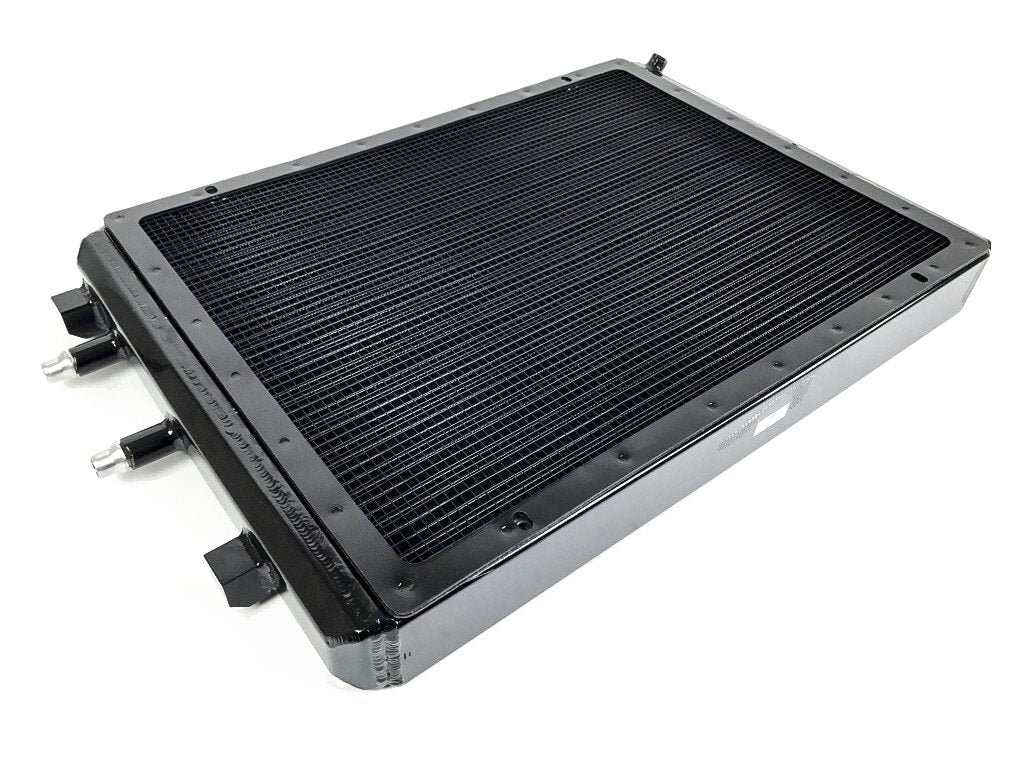 CSF Front Mount Heat Exchanger with Rock Guard — BMW M3/M4 F8X Black CSF8075V