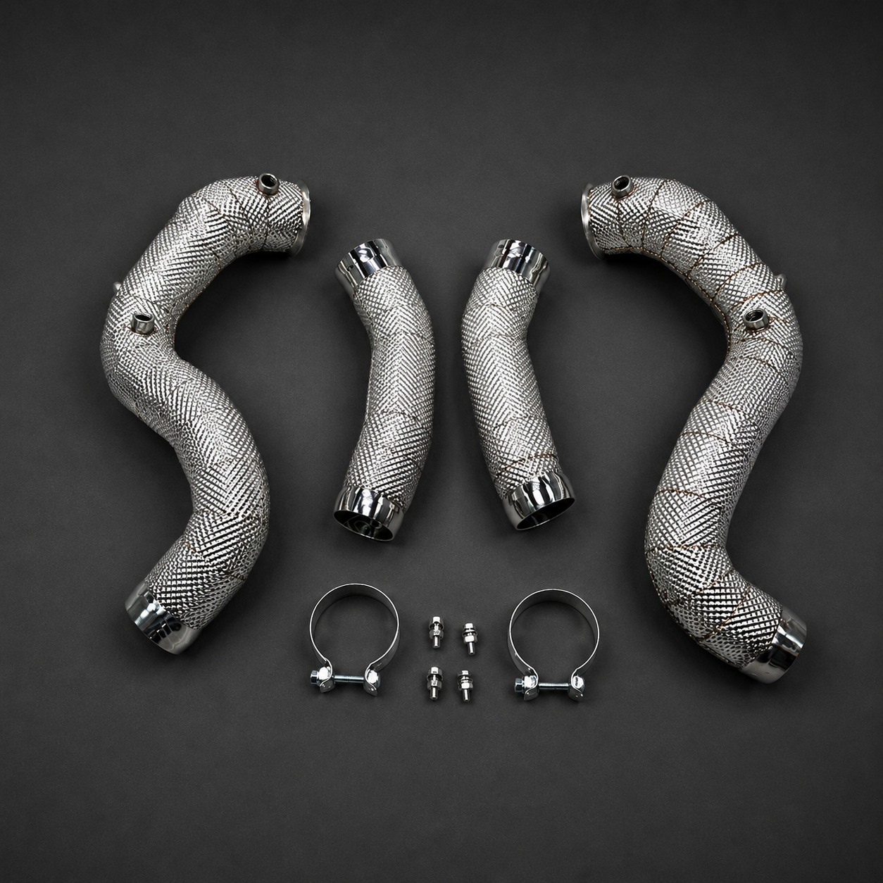 VCTR Performance Mercedes-AMG C63 W205 Catless Heat Wrapped Downpipe Kit