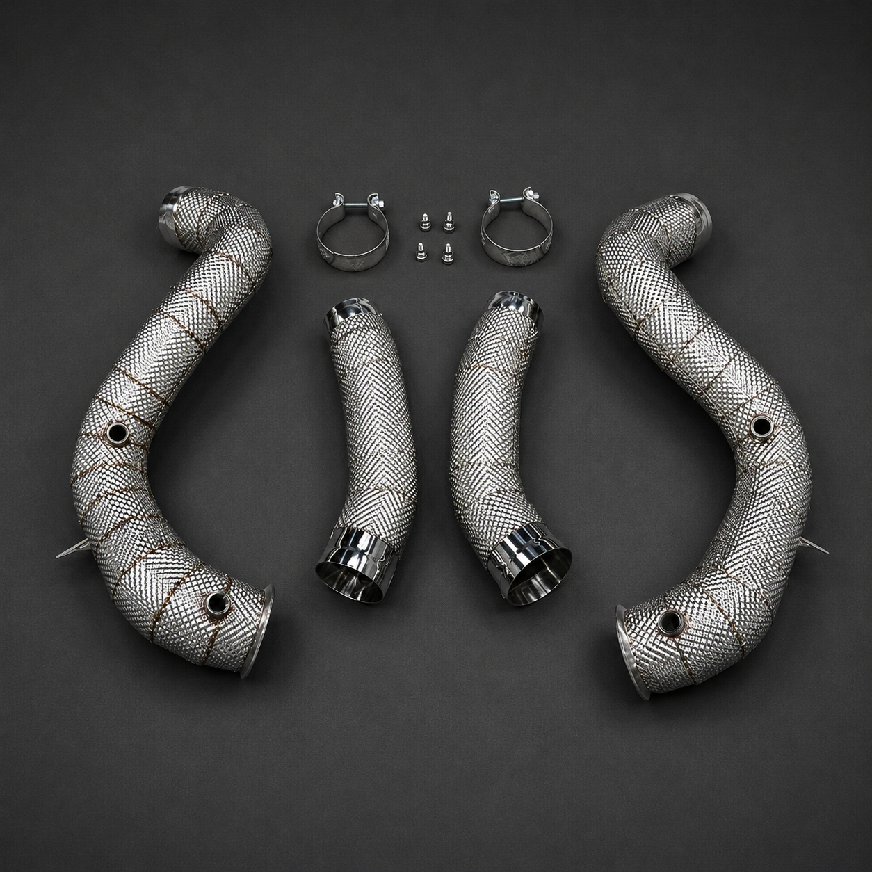 VCTR Performance Mercedes-AMG C63 W205 Catless Heat Wrapped Downpipe Kit