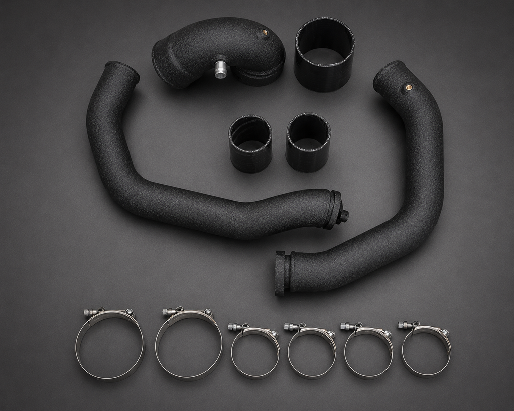 VCTR Performance BMW M2/M3/M4 F8X S55 Charge Pipe Kit — Wrinkle Black