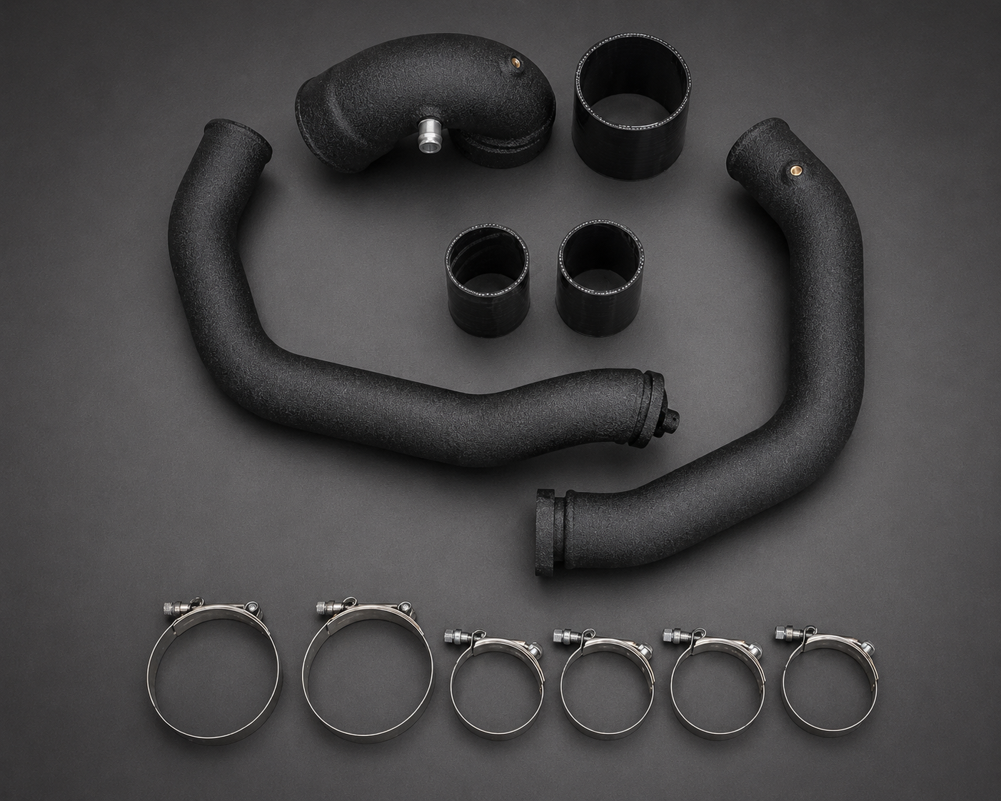 VCTR Performance BMW M2/M3/M4 F8X S55 Charge Pipe Kit — Wrinkle Black