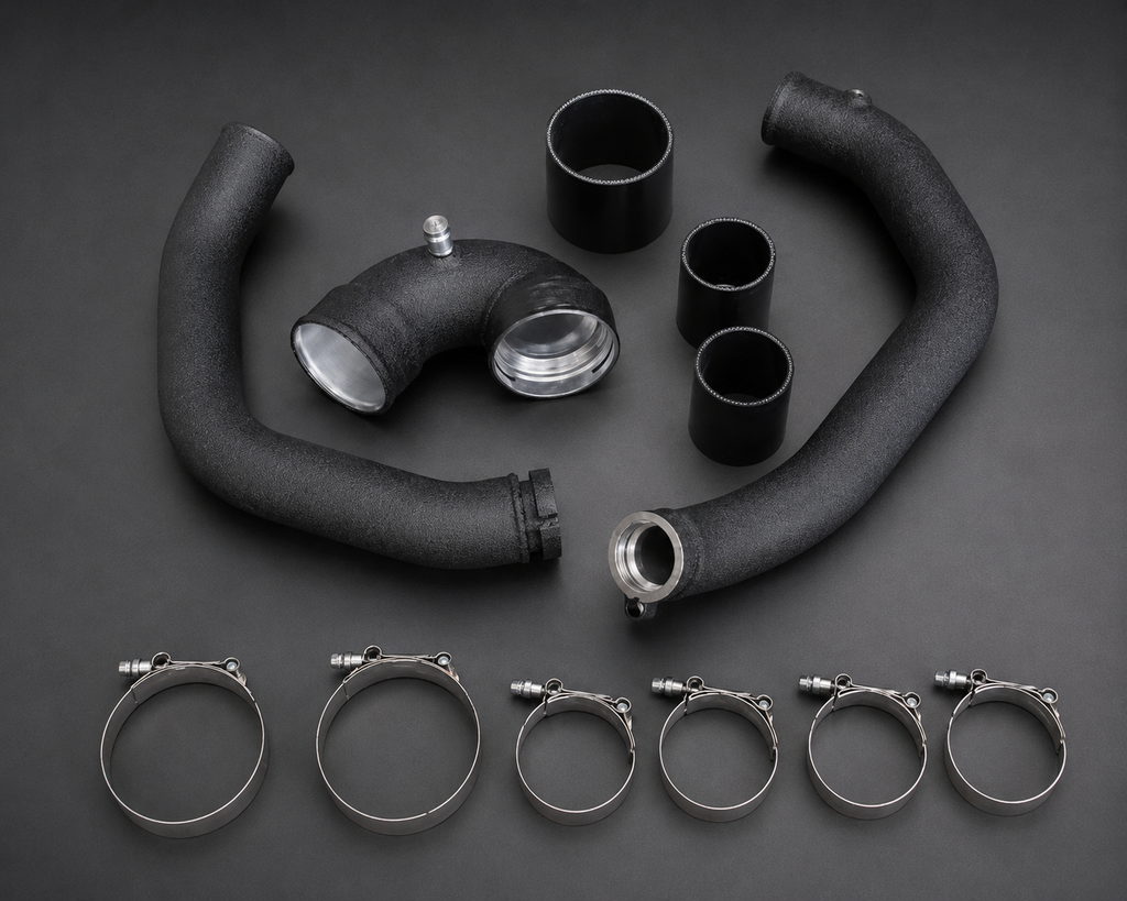 VCTR Performance BMW M2/M3/M4 F8X S55 Charge Pipe Kit — Wrinkle Black