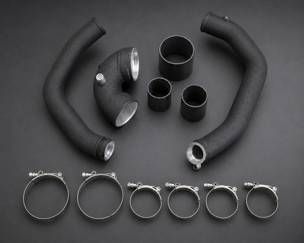 VCTR Performance BMW M2/M3/M4 F8X S55 Charge Pipe Kit — Wrinkle Black