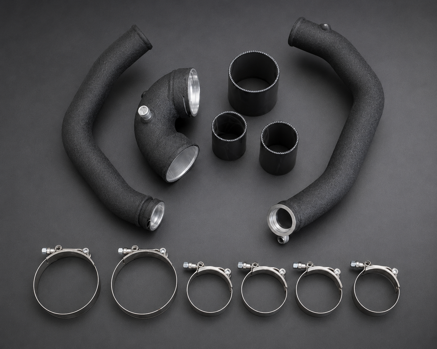 VCTR Performance BMW M2/M3/M4 F8X S55 Charge Pipe Kit — Wrinkle Black