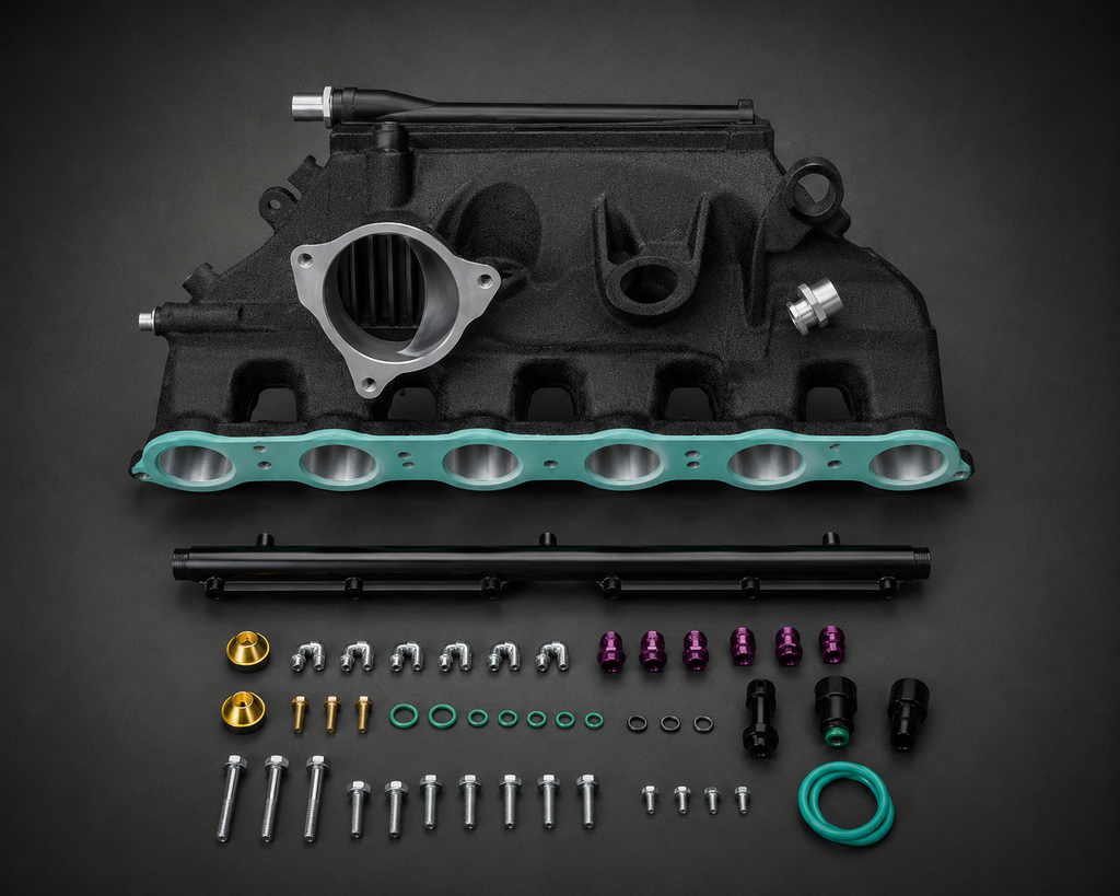 VCTR Performance BMW M2/M3/M4 G8X S58 Billet Intake Manifold (Integrated Cooler) — Black