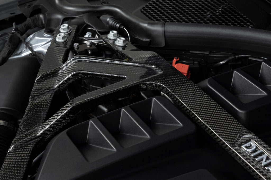Dinan Gloss Carbon Fibre Front Strut Tower Brace — BMW M2 G87 / M3 G80 / M4 G82/G83 D180-0015
