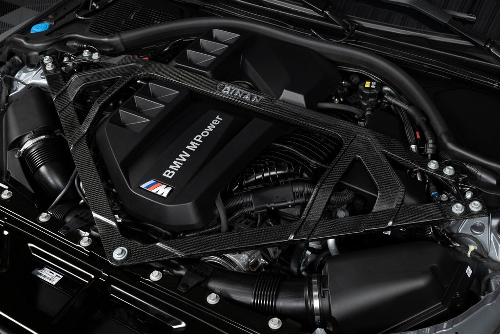 Dinan Gloss Carbon Fibre Front Strut Tower Brace — BMW M2 G87 / M3 G80 / M4 G82/G83 D180-0015