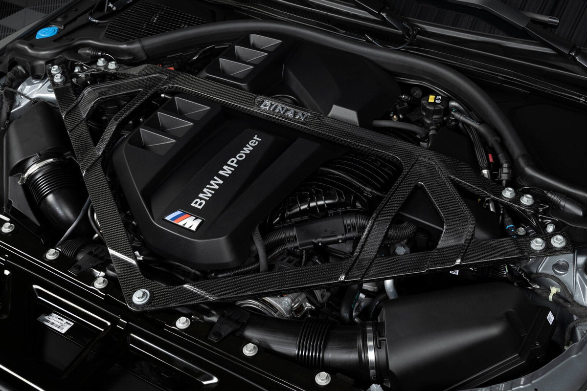 Dinan Gloss Carbon Fibre Front Strut Tower Brace — BMW M2 G87 / M3 G80 / M4 G82/G83 D180-0015