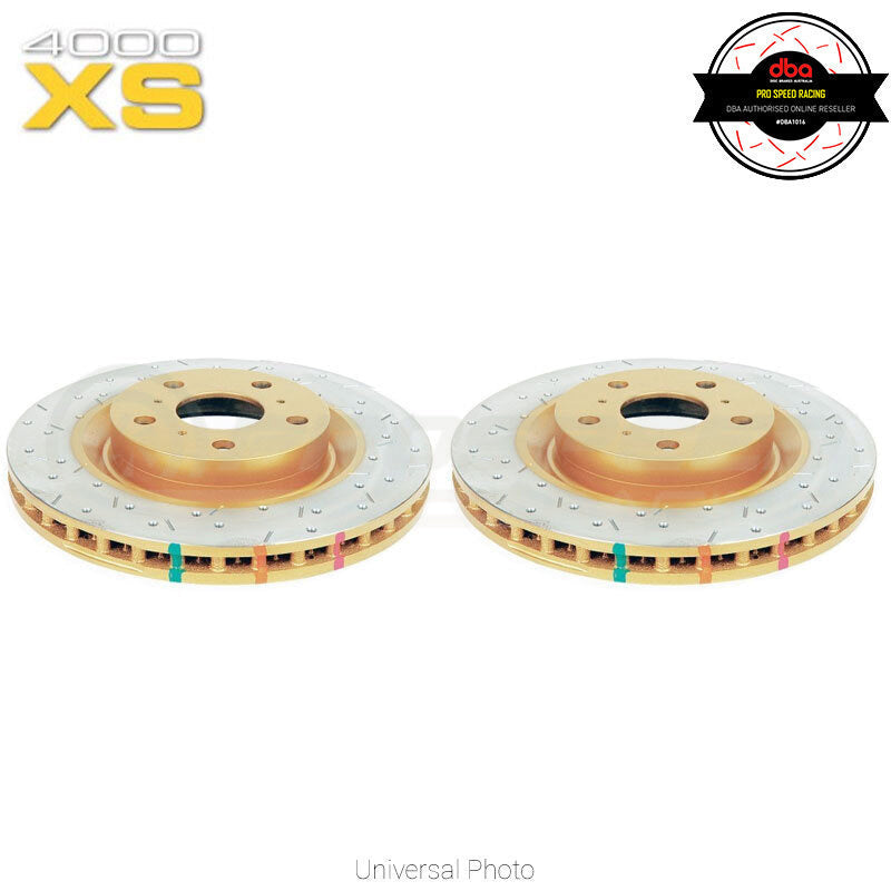 DBA HD 4000XS Drilled/Slotted Rear Rotors PAIR - Ford Mustang GT/Ecoboost FM/FM 15-19 DBA42165XS