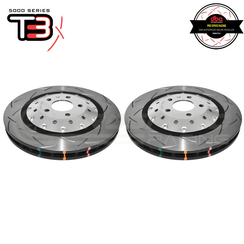 DBA T3 5000 Silver 2-Piece Slotted Rotors PAIR - Audi RS4 B8 / RS5 8T / R8, Front Pair - DBA52834SLVS