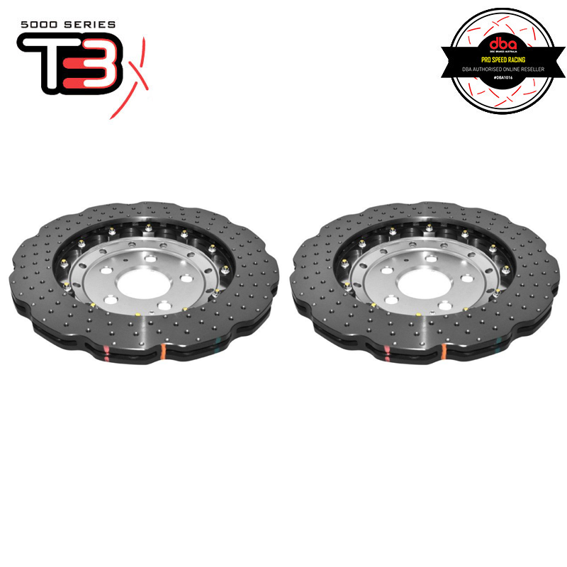 DBA Wave XD 5000 Silver 2-Piece Drilled Rotors PAIR - Audi RS4 B8 / RS5 8T / R8, Front Pair - DBA52834WSLVXD
