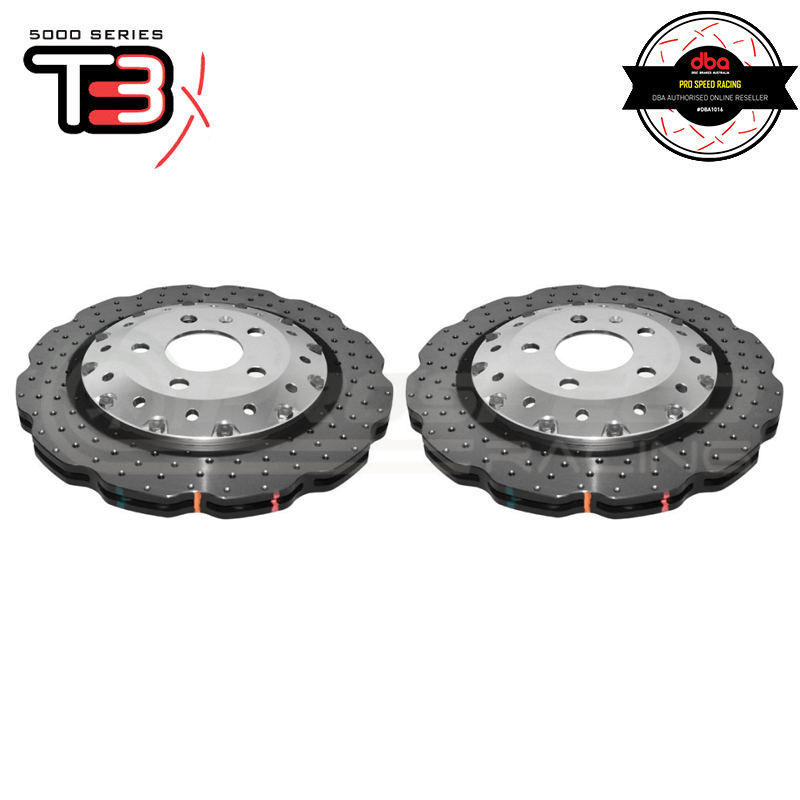 DBA Wave XD 5000 Silver 2-Piece Drilled Rotors PAIR image 1