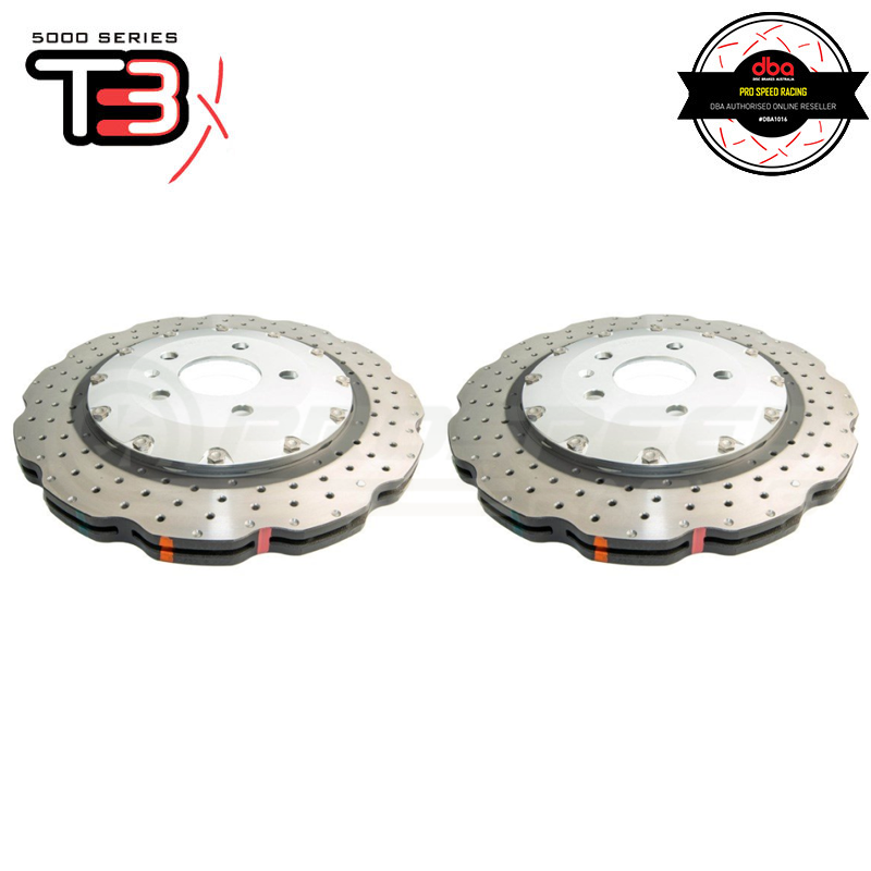 DBA Wave XD 5000 Silver 2-Piece Drilled Rotors PAIR image 1