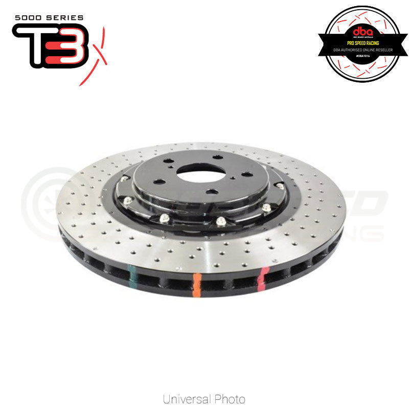 DBA T3 5000 XD 2-Piece Drilled/Dimpled Rotor SINGLE image 1