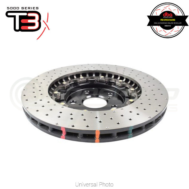 DBA T3 5000 XD 2-Piece Drilled/Dimpled Rotor SINGLE image 2