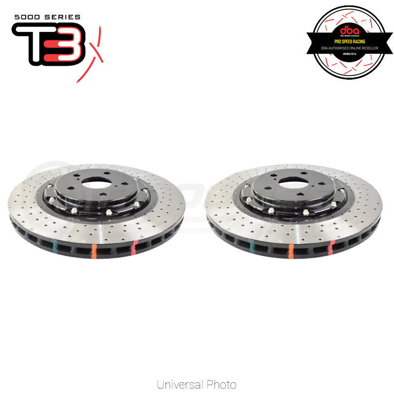 DBA T3 5000 XD 2-Piece Drilled/Dimpled Rotors PAIR image 2