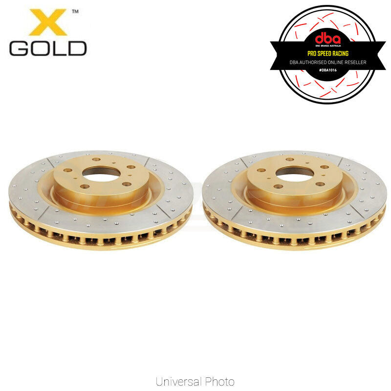 DBA X Gold Slotted Rotors PAIR image 1