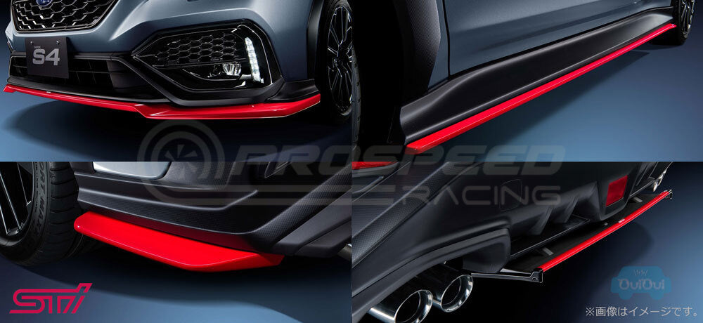 STI Genuine Cherry Blossom Rear Side Spoiler Skirts