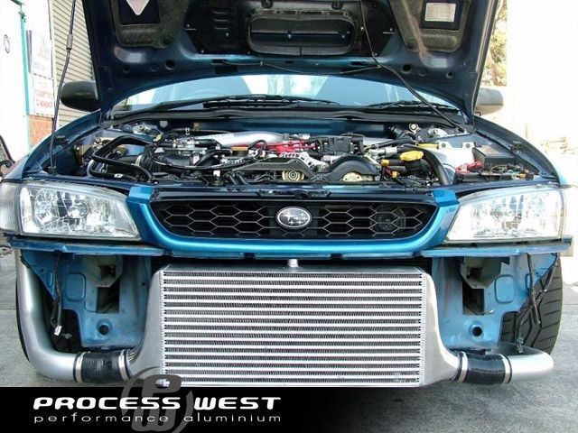 Process West Front Mount Intercooler Kit w/Black Core, Black Piping image 3