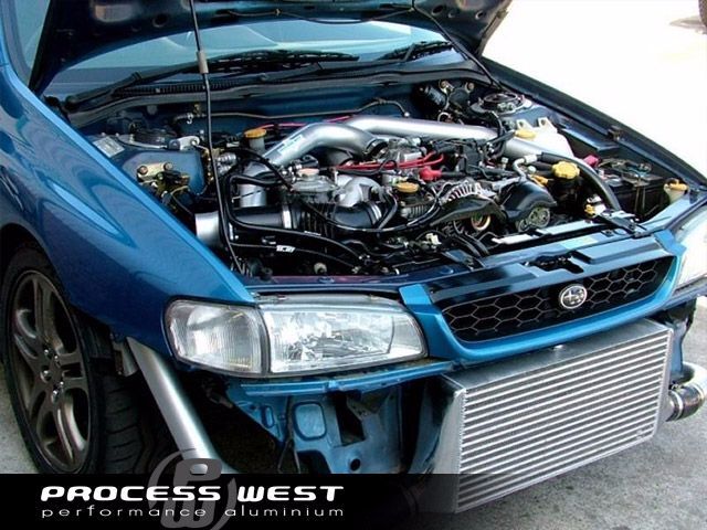 Process West Front Mount Intercooler Kit w/Silver Core, Black Piping image 2