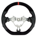 PSR D Shape Suede + Leather Steering Wheel w/Red Stitching