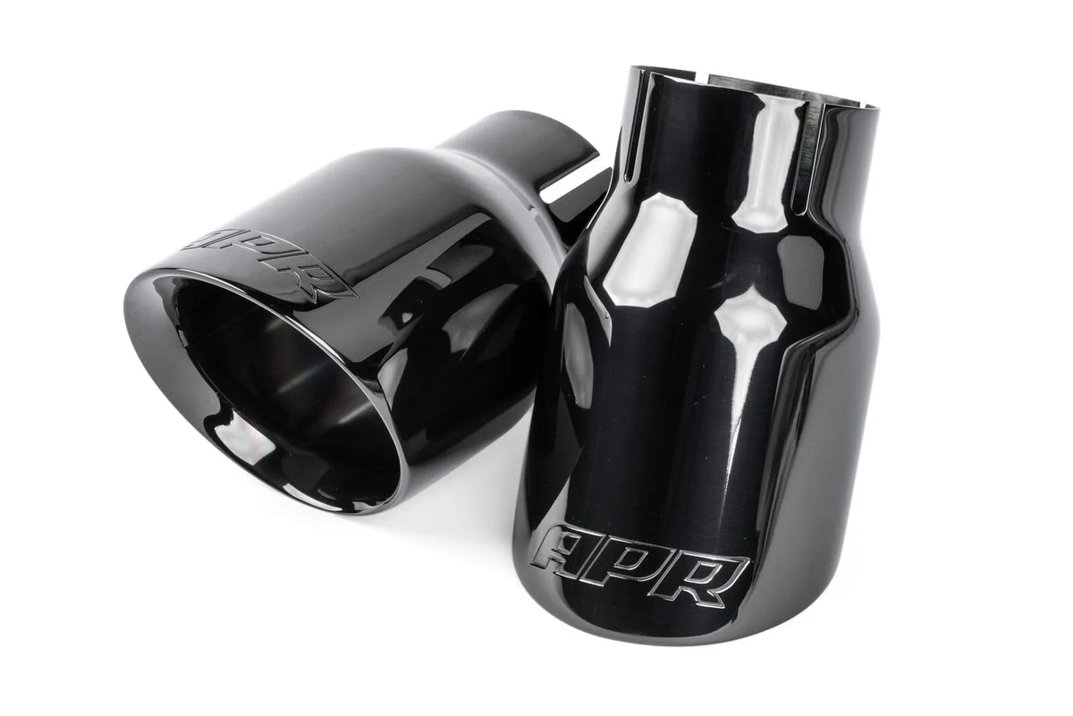 APR Double-Walled 3.5" Slash-Cut Tips Diamond Black - APR 3.5-Inch Diamond Black Tips - TPK0008
