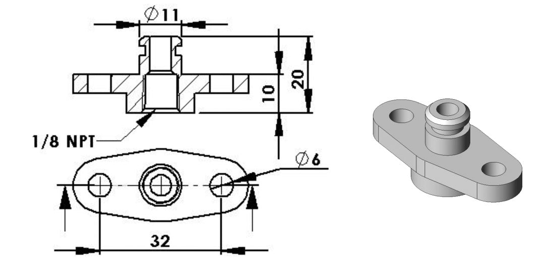 Turbosmart OEM Fuel Rail FPR Adaptor image 2