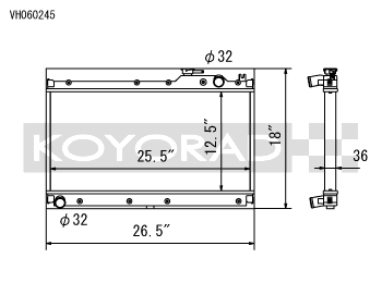 Koyorad Hyper V Series Aluminium Racing Radiator