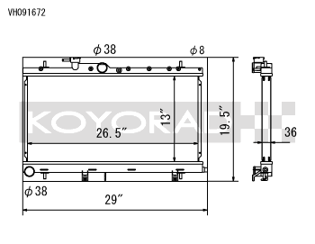 Koyorad Hyper V Series Aluminium Racing Radiator