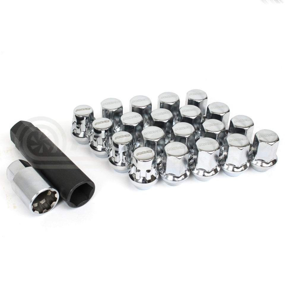 Rays Volk Racing 17 Hex Steel Wheel and Lock Nut 16+4 Set Chrome Plated - M12x1.25 image 1