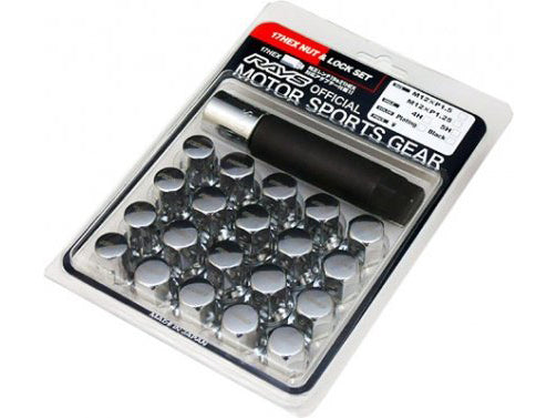 Rays Volk Racing 17 Hex Steel Wheel and Lock Nut 16+4 Set Chrome Plated - M12x1.25 image 2