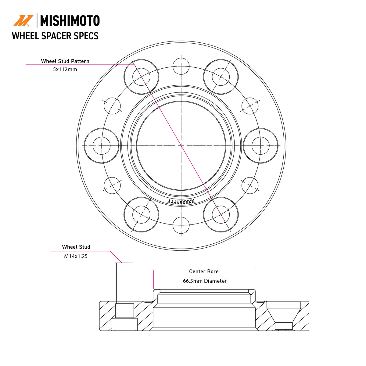 Mishimoto Wheel Spacers (5x112 PCD/66.5 CB/M14) MMWS-015-100BK