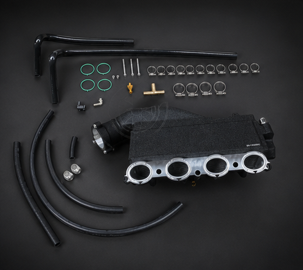VCTR Performance BMW 320i/330i F30 B46/B48 Billet Intake Manifold Charge Cooler – side three-quarter view