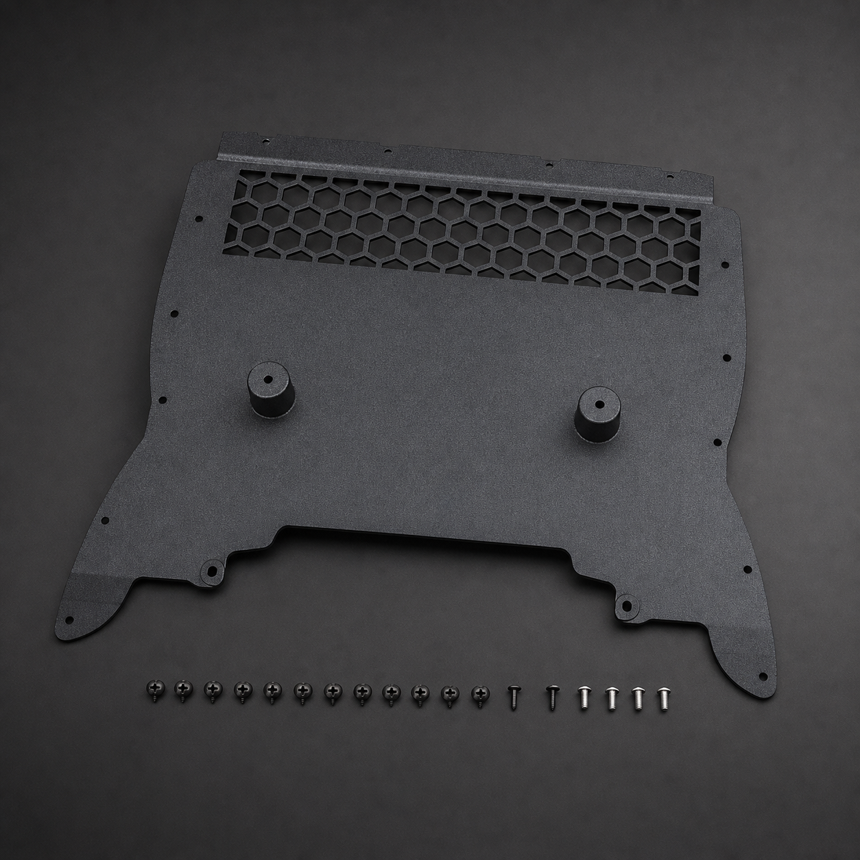 VCTR Performance BMW M5/M8 F90/F91/F92/F93 Aluminium Oil Cooler Guard – elevated top view