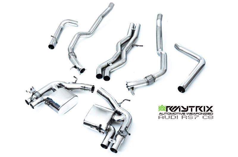 Armytrix Stainless Steel Valvetronic Cat Back Exhaust System - Audi RS6/RS7 C8, Carbon Fibre Tip Option - AUC8R-DC18