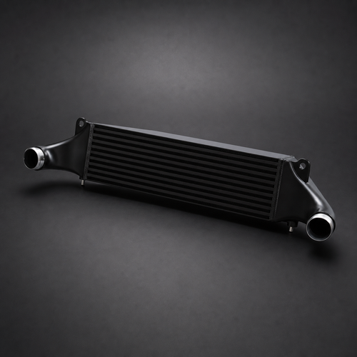 VCTR Performance Audi RS3 8V/TTRS 8S EVO1 Intercooler — Black – front three-quarter view