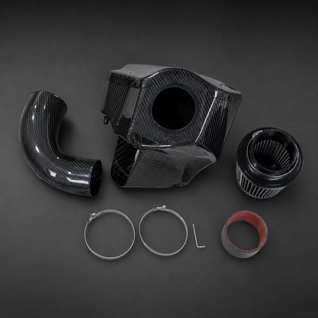 VCTR Performance BMW 340i/440i F30/F32 B58 Carbon Fibre Intake System – elevated top view
