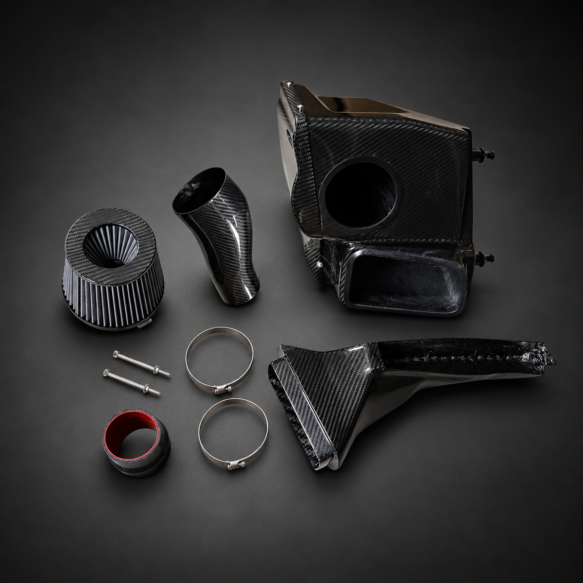 VCTR Performance Audi S4/S5 B9 3.0T Carbon Fibre Intake System — studio view 3
