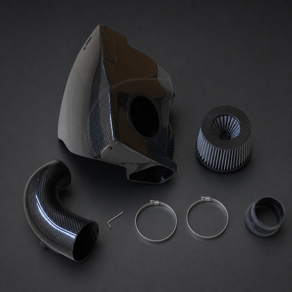 VCTR Performance Toyota Supra A90/BMW Z4 G29 Carbon Fibre Intake System – front three-quarter view